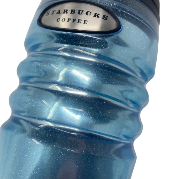 Starbucks Light Blue Glitter Shimmer Travel Tumbler Mug - 16 oz - Picture 5 of 10